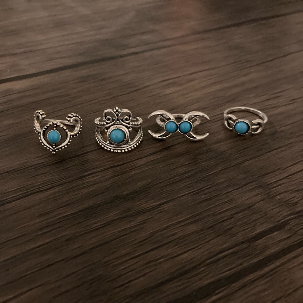 Teal western rings
